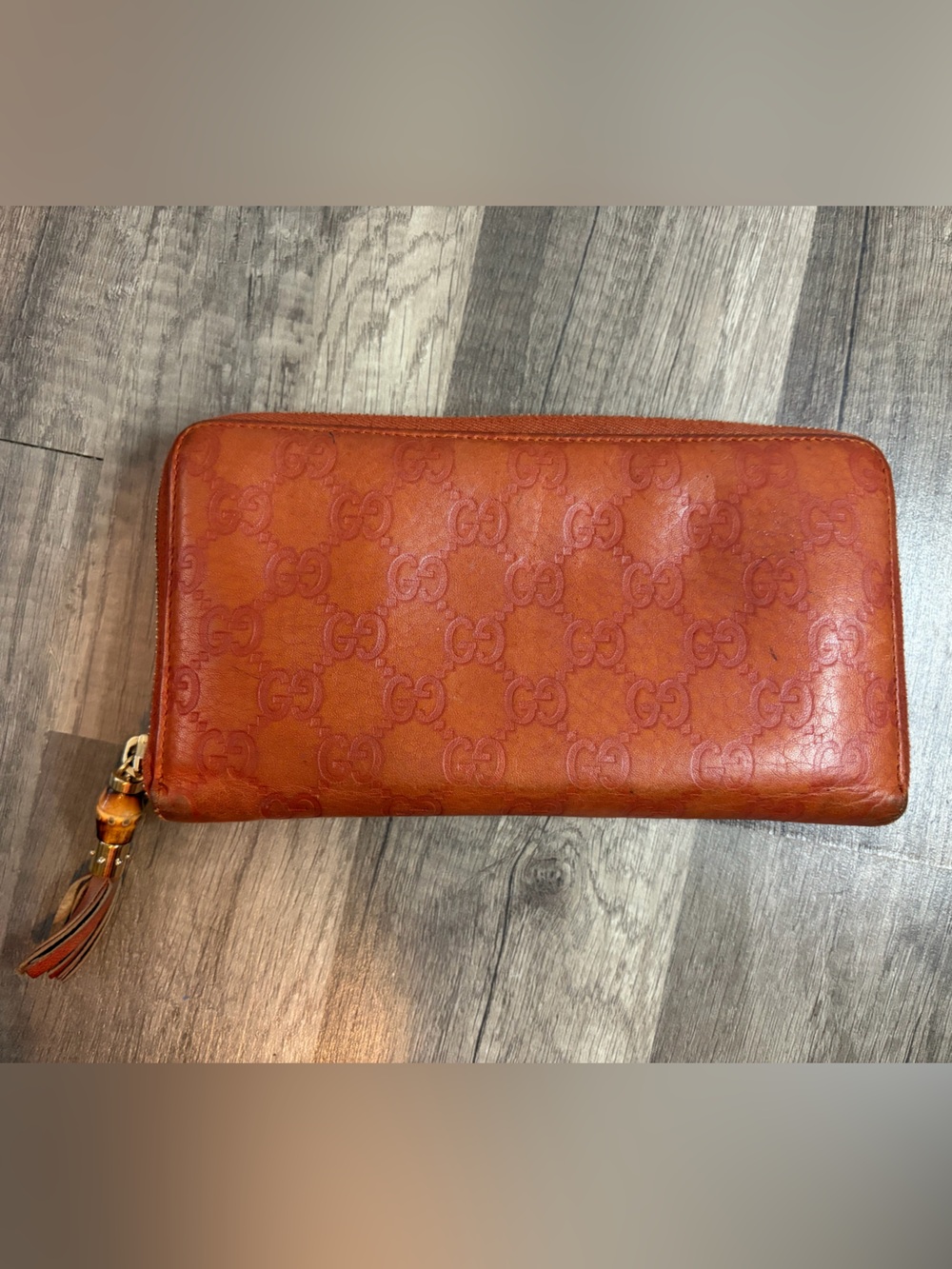 GUCCI Guccissima GG Leather Bamboo Tassel
